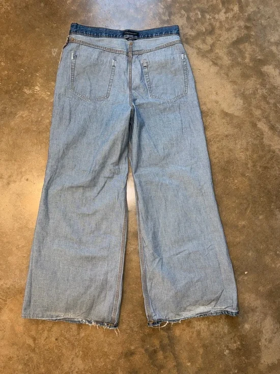 Aeropostale Distressed High Rise Wide-Leg  Jeans - Size 12 - Picture 9 of 11